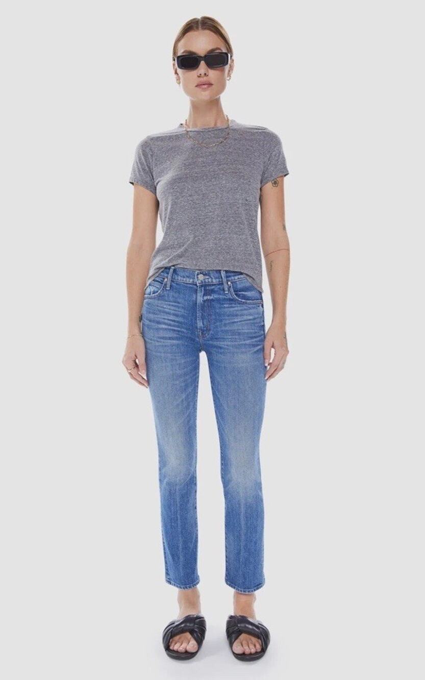 Mother The Rascal Ankle Jeans Mid Rise Straight Denim Little Dirt Never Hurt 27